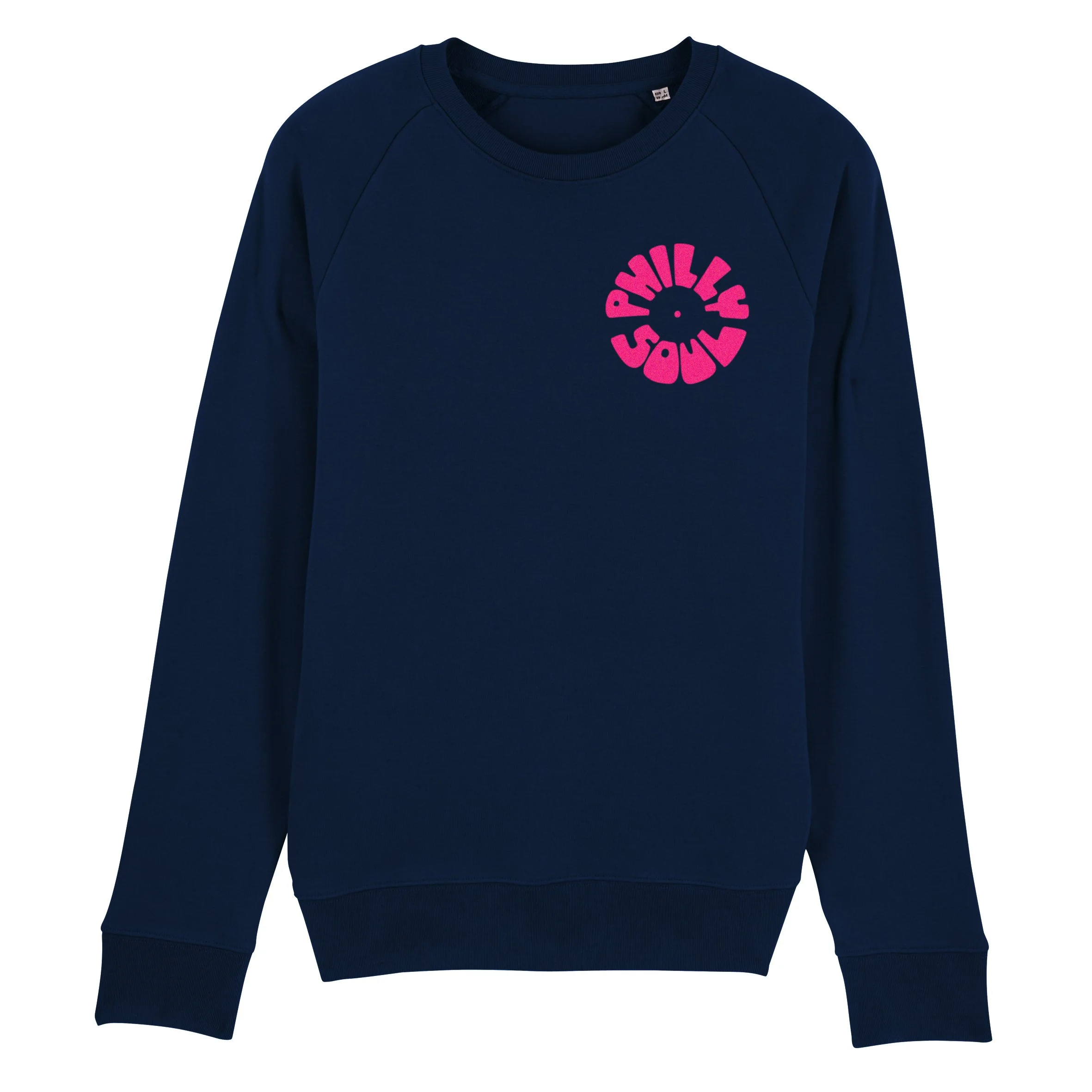 Philly Soul Circle Men's Navy Sweatshirt With Pink Flock Vinyl