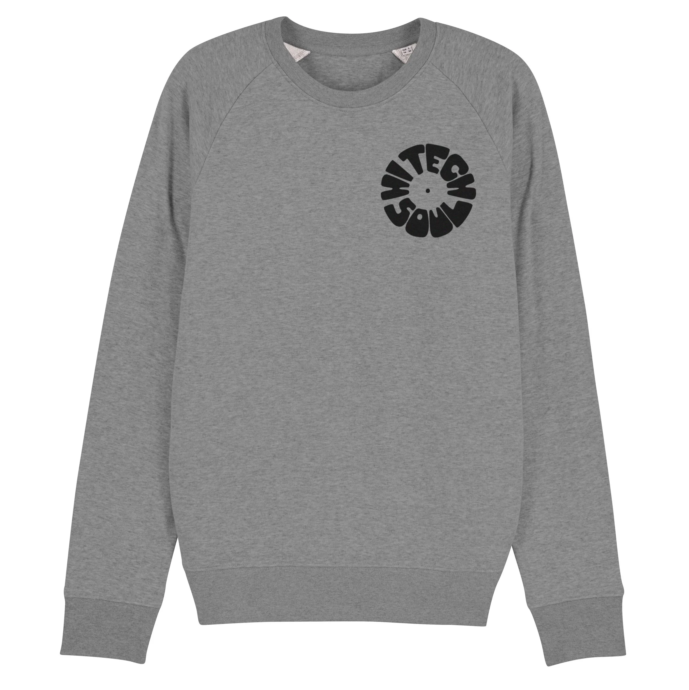 HiTech Soul Circle Men's Dark Grey Marl Sweatshirt With Black Flock Vinyl