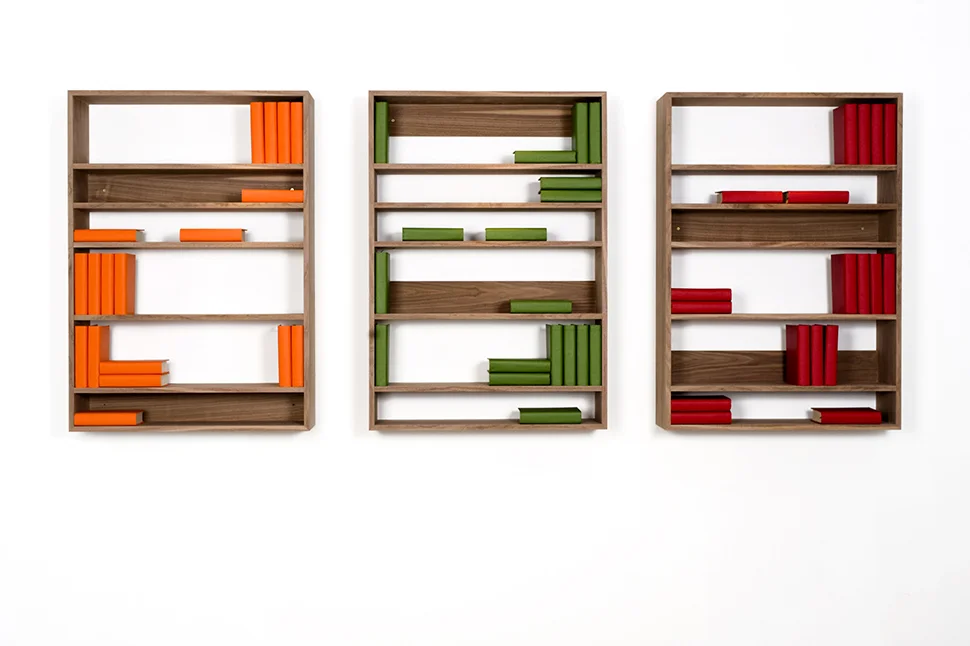 Una Constelación I, II, III / A Constellation I, II, III , 2011 Madera, libros /Wood, books 100 x 70 x 20 cm cada uno / each