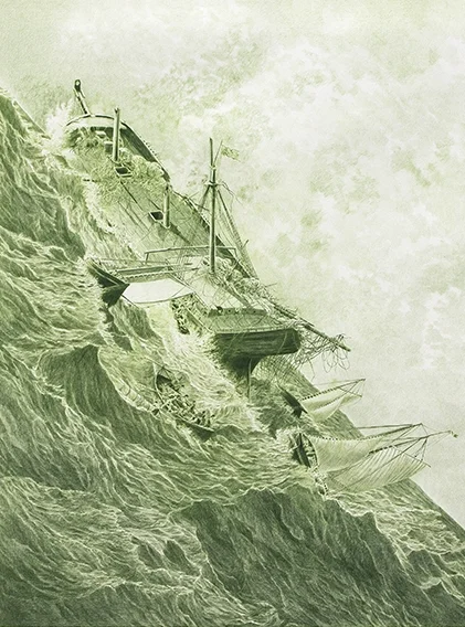 Toute Penseé émet un Coup de Dés I , 2012 Lápiz de color, papel / Coloured pencil, paper 150 x 120 cm