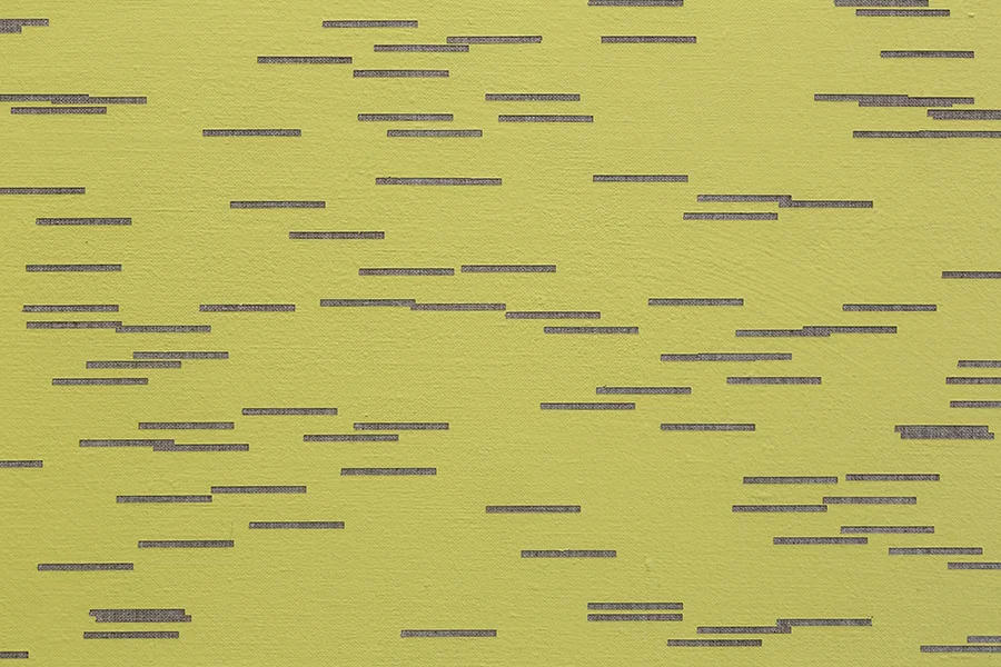 Todos los guiones de Dickinson V (Poemas 531-1182) / All of Dickinson's Hyphens V (Poems 531-1182) , 2016 Acrílico sobre lino / Acrylic on linen 320 x 240 cm Detalle / Detail
96
Normal
0
21
false
false
false
ES-TRAD
X-NONE
X-NONE
/* Style Definitions */
table.MsoNormalTable
{mso-style-name:"Tabla normal";
mso-tstyle-rowband-size:0;
mso-tstyle-colband-size:0;
mso-style-noshow:yes;
mso-style-priority:99;
mso-style-parent:"";
mso-padding-alt:0cm 5.4pt 0cm 5.4pt;
mso-para-margin:0cm;
mso-para-margin-bottom:.0001pt;
mso-pagination:widow-orphan;
font-size:12.0pt;
font-family:Calibri;
mso-ascii-font-family:Calibri;
mso-ascii-theme-font:minor-latin;
mso-hansi-font-family:Calibri;
mso-hansi-theme-font:minor-latin;
mso-fareast-language:EN-US;}
*De manera atípica para su tiempo, Emily Dickinson utilizaba frecuentemente guiones con los que reemplazaba la puntuación regular. Para la construcción de estas pinturas se utilizaron los guiones de toda su escritura, divididos en seis paneles. La paleta de colores proviene de diferentes ediciones de sus libros / Atypically for her time, Emily Dickinson frequently used hyphens which replaced the regular punctuation. For the construction of these paintings all such hyphens are used based on her writing and they are divided into six panels. The color palette comes from different editions of his books. 