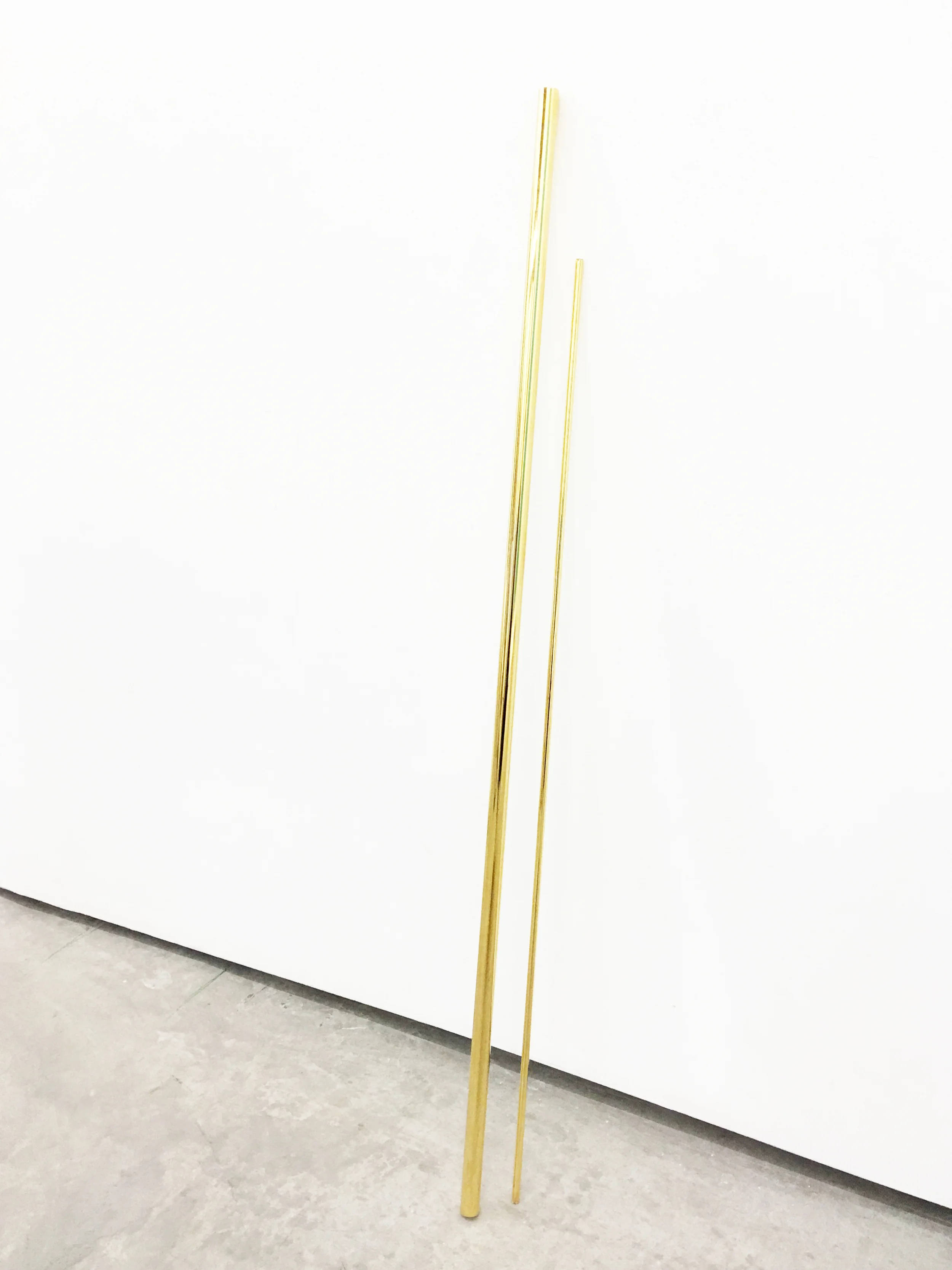 Poema 95 (Emily Dickinson) / Poem 95 (Emily Dickinson) , 2015 Cobre, oro de 24 K / Copper, 24K gold 90 x 1 x 1 cm, 77 x 0.5 x 0.5 cm 