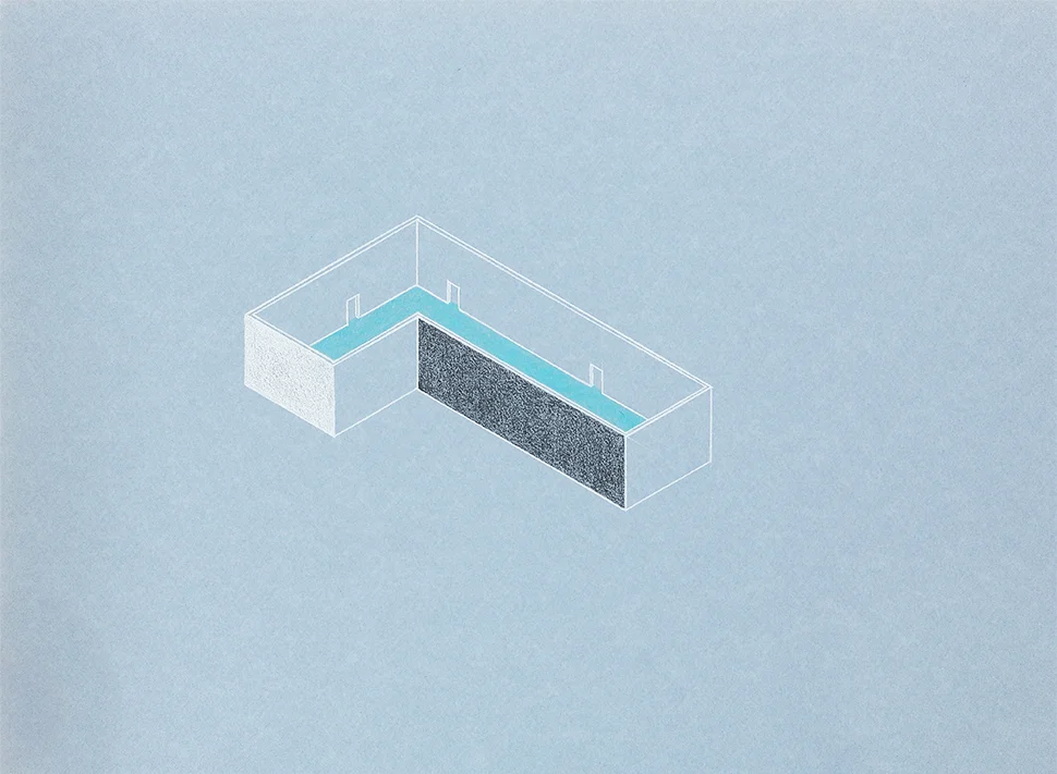Un mensaje del emperador (y así durante mil años) / A Message from the Emperor (and so on for a Thousand Years), 2017 Lápiz de color sobre papel / Coloured pencil on paper Políptico de 22 piezas de 27.5 x 37.5 cm cada una / Polyptych of 22 pieces of 27.5 x 37.5 cm each one Detalle / Detail