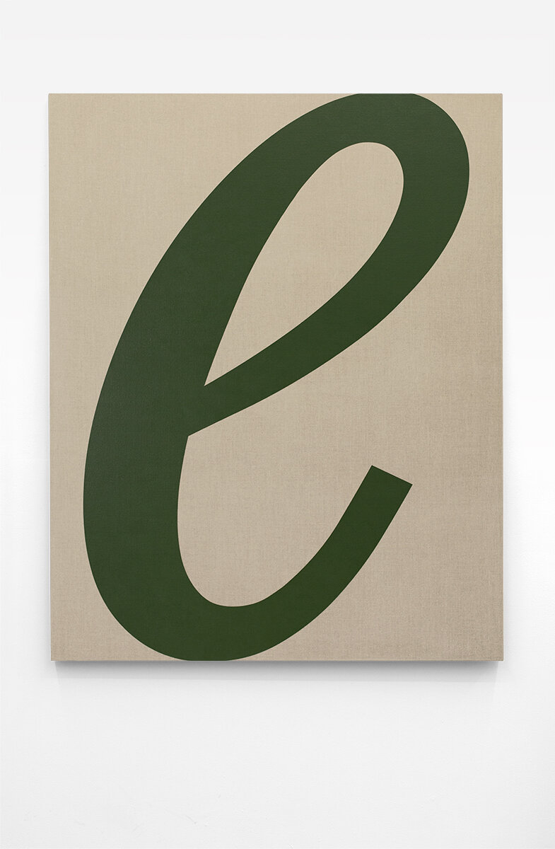   Toda letra es la última letra (E) , 2020  Acrílico sobre lino / Acrylic on linen  152.5 x 122 cm 