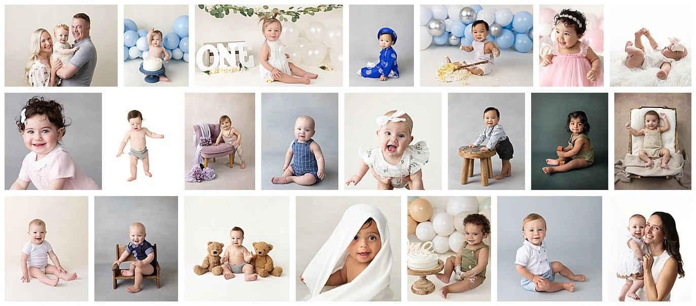 a collage of babies photographed at Ann Lyle Photography