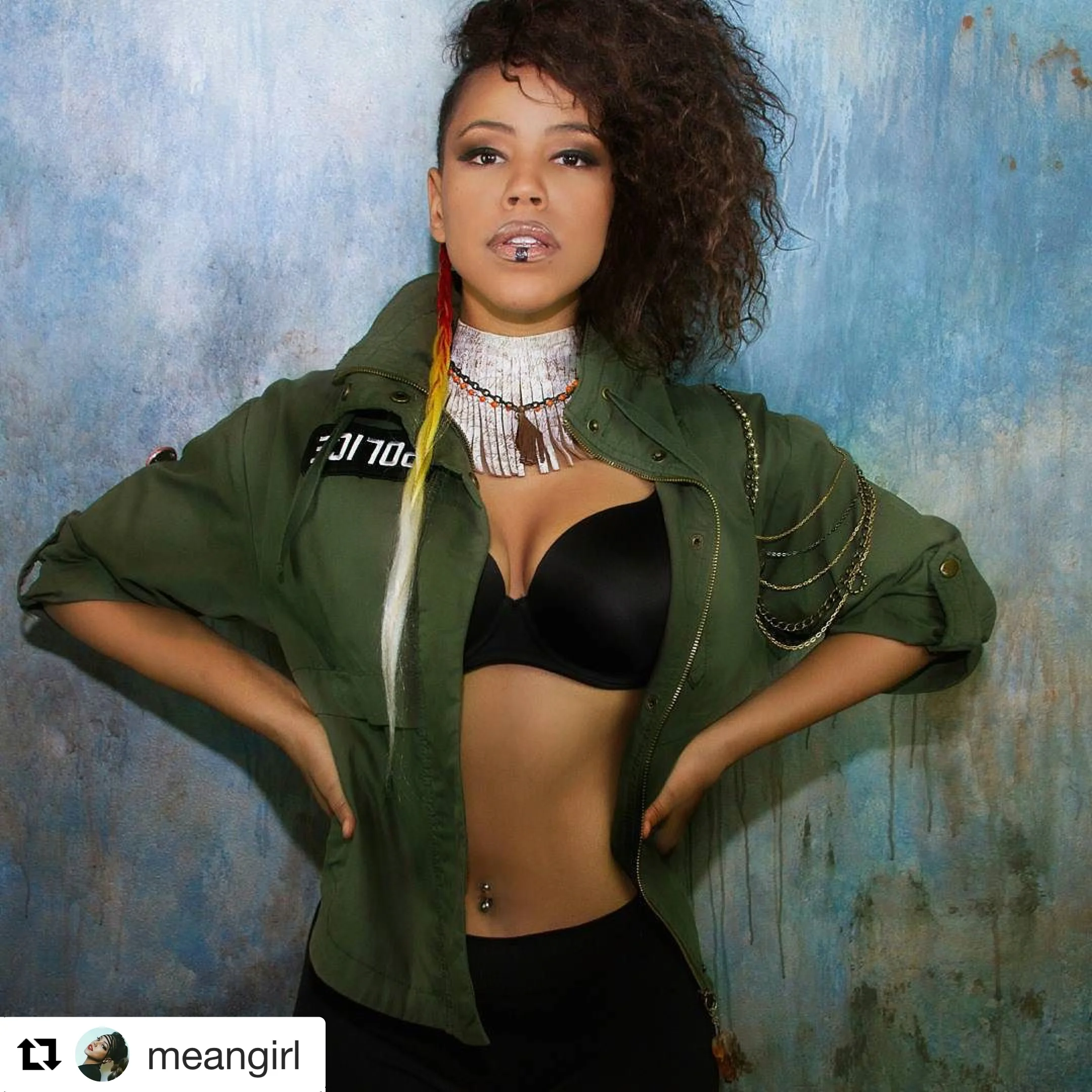 Olive jacket These one of a kind pieces and have been used for music videos and still photographs. If you are interested in your own custom piece contact me at jmyersch@gmail.com