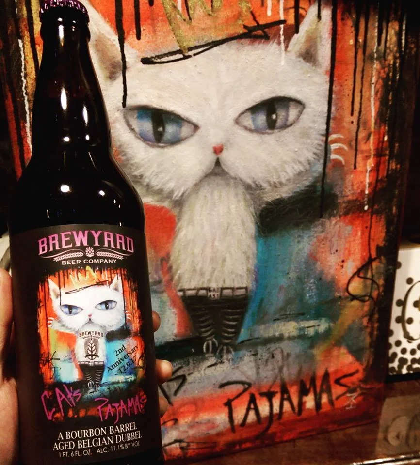 This is the art I created for the Brewyard Beer Company in Glendale, CA for their beer Cat's Pajamas