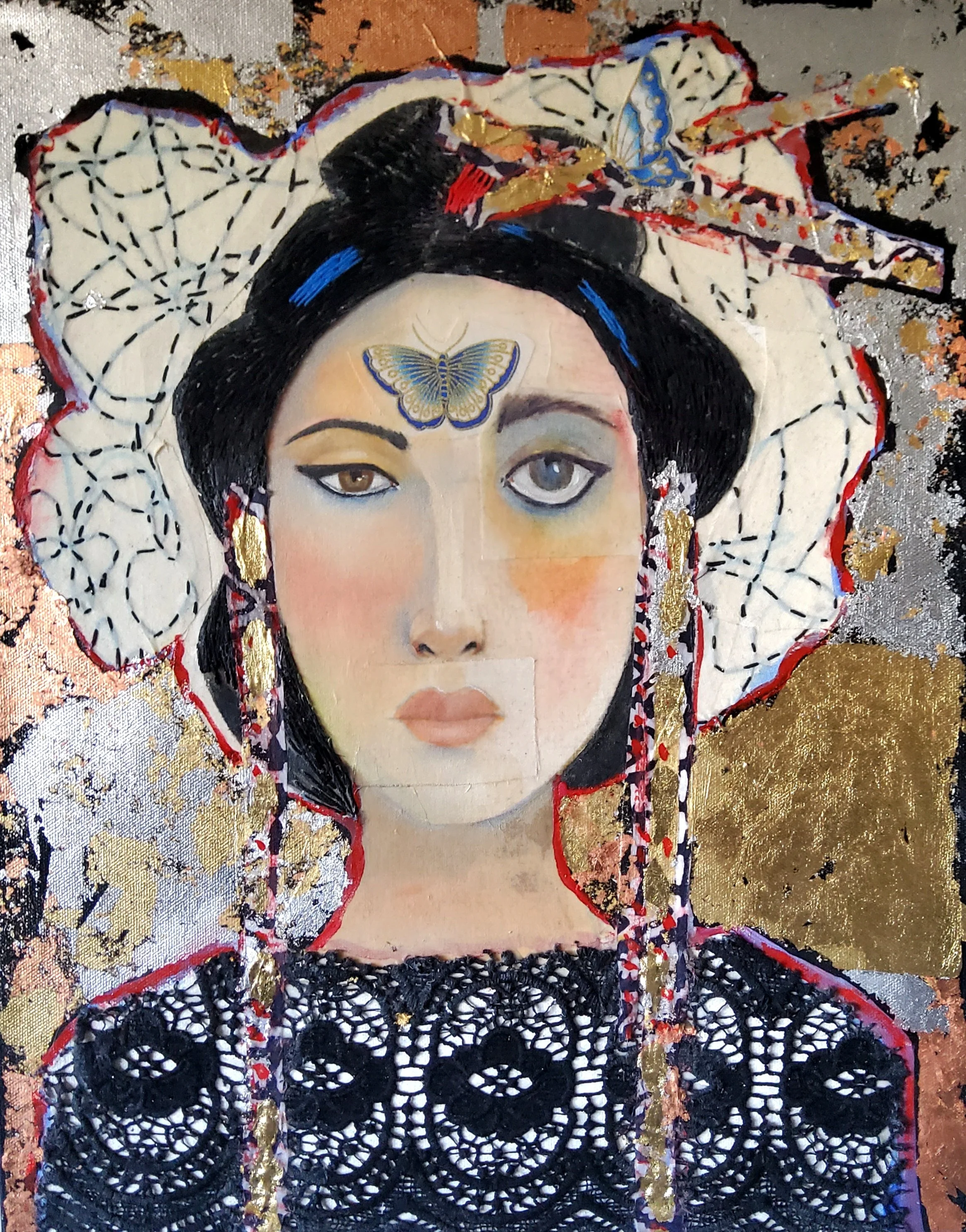  Created in 2022     Mixed Media on canvas 16” x 20” 