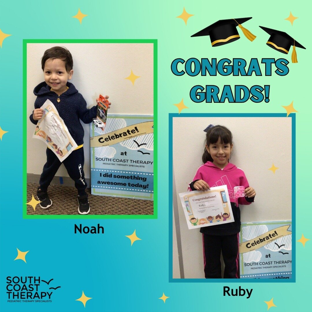 We would like to congratulate these awesome recent therapy graduates! Way to go Noah and Ruby! We are so proud of your hard work! #therapygraduate
