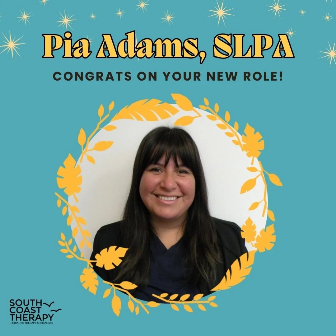 We would like to congratulate Pia Adams on her new role as a Speech and Language Pathology Assistant here at SCT. Thank you for all your years of dedication in the front office! You have been a fantastic front office manager. We are so excited to hav