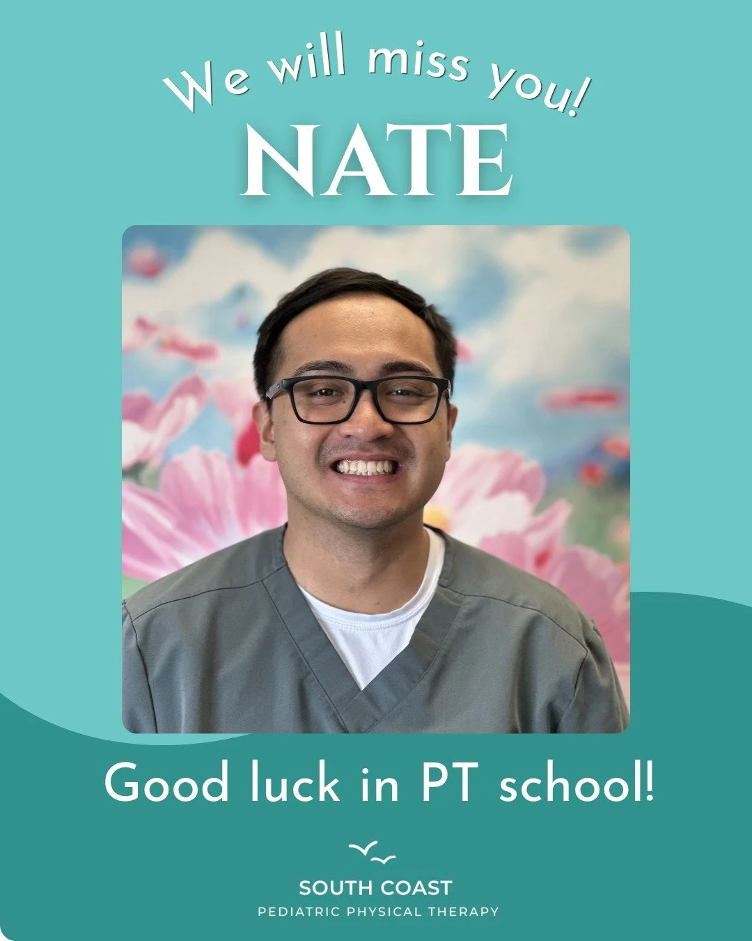 Best of luck in your next adventure, Nate! Congratulations on your acceptance into the Doctor of Physical Therapy program at Western University. Thank you for all your hard work over the years as part of our awesome front desk team. We will truly mis