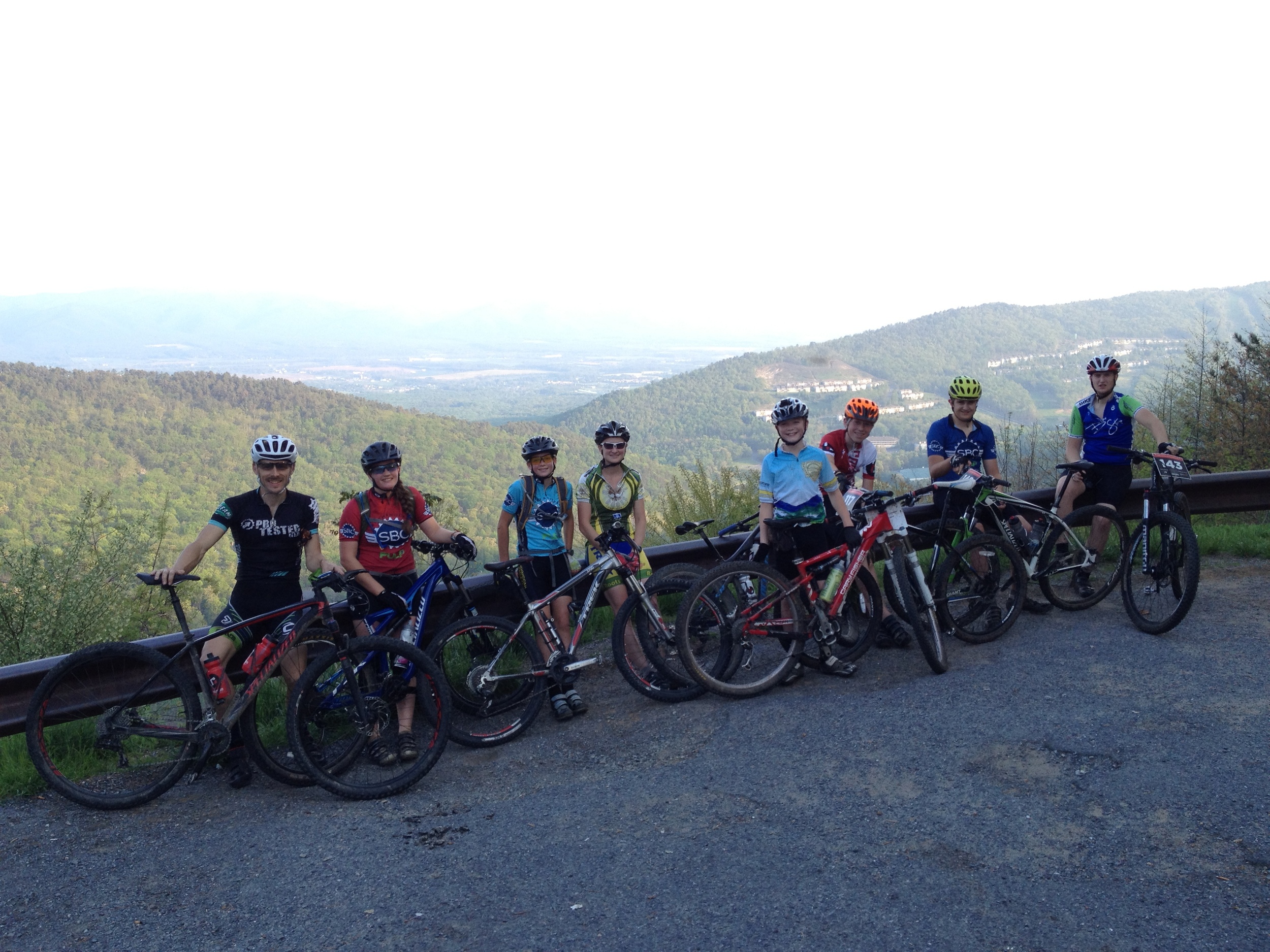 Some of the Rocktown Racing Youth Team on the Overlook at Massanutten Western Slope