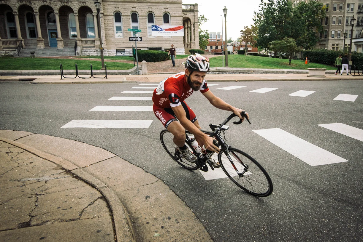 Heading out of downtown Harrisonburg, from the start.
