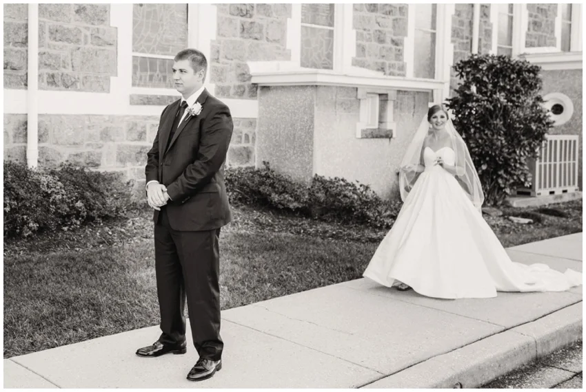 baltimore wedding first look at church