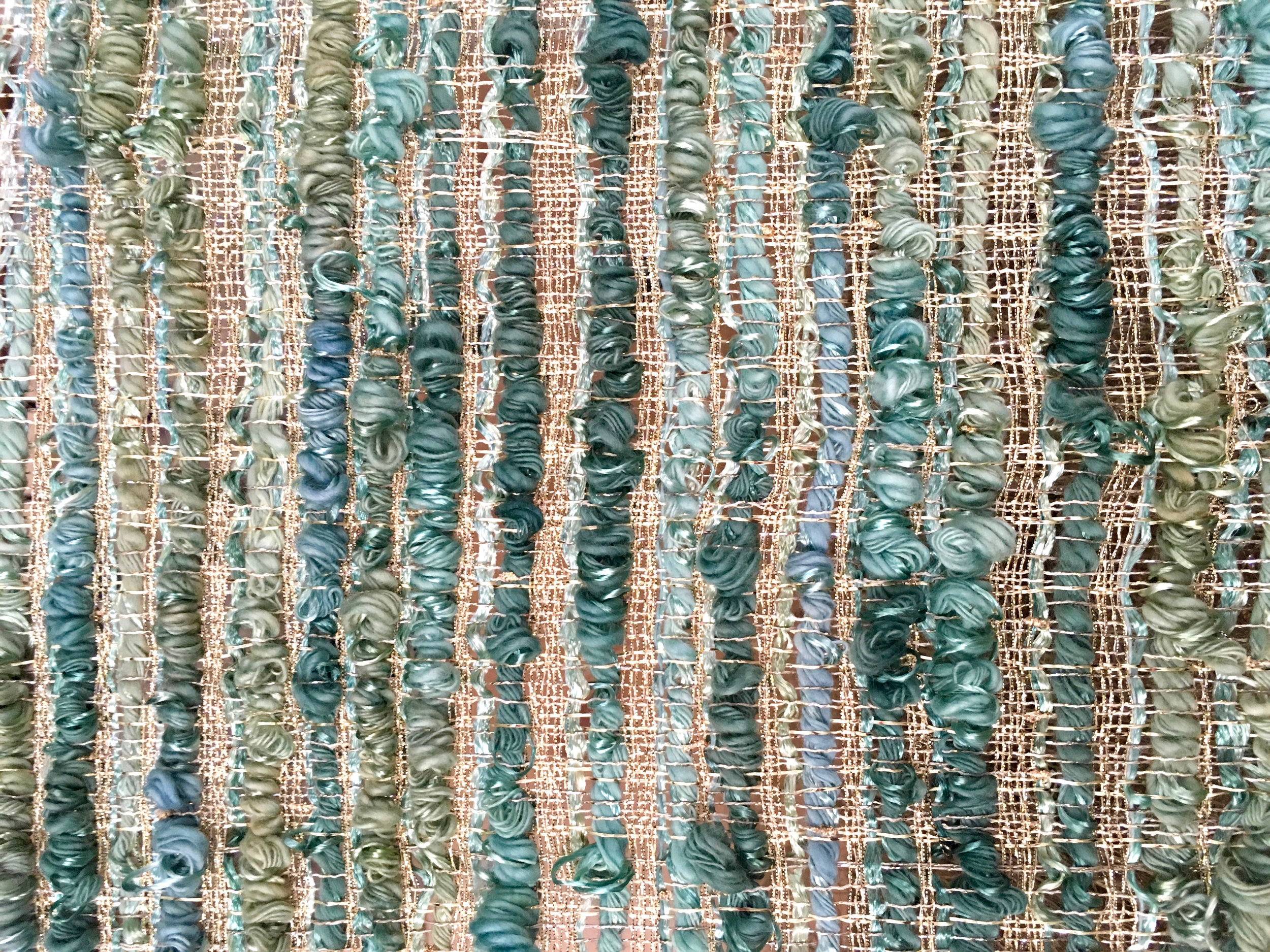  Ramie, cotton, metallic threads. 