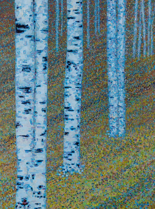 Birch Trees XIV, Oil on Linen, 30" X 42", 2012