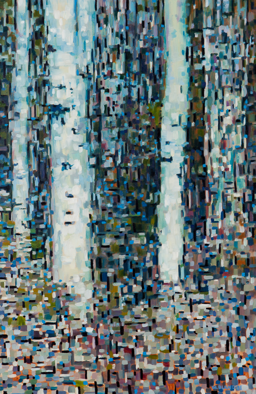 Birch Trees XV, Oil on Linen, 24" x 36", 2012