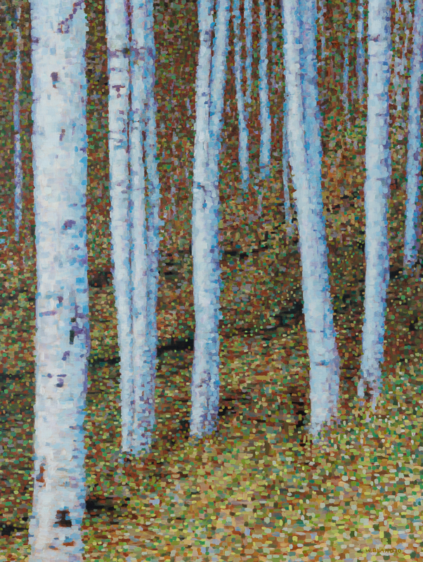 Birch Trees VII: Energy, Oil on Linen, 34" by 42", 2011