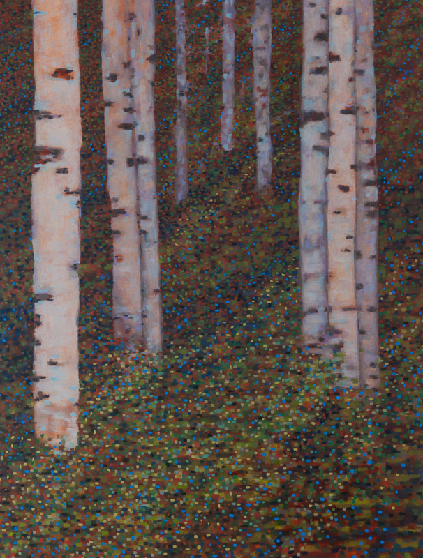 Birch Trees V: Energy, Oil on Linen, 34" x 42", 2011