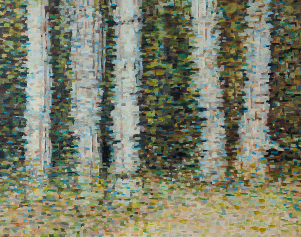 Birch Trees II: Time Stutter, Oil on Linen, 22" x 28", 2010