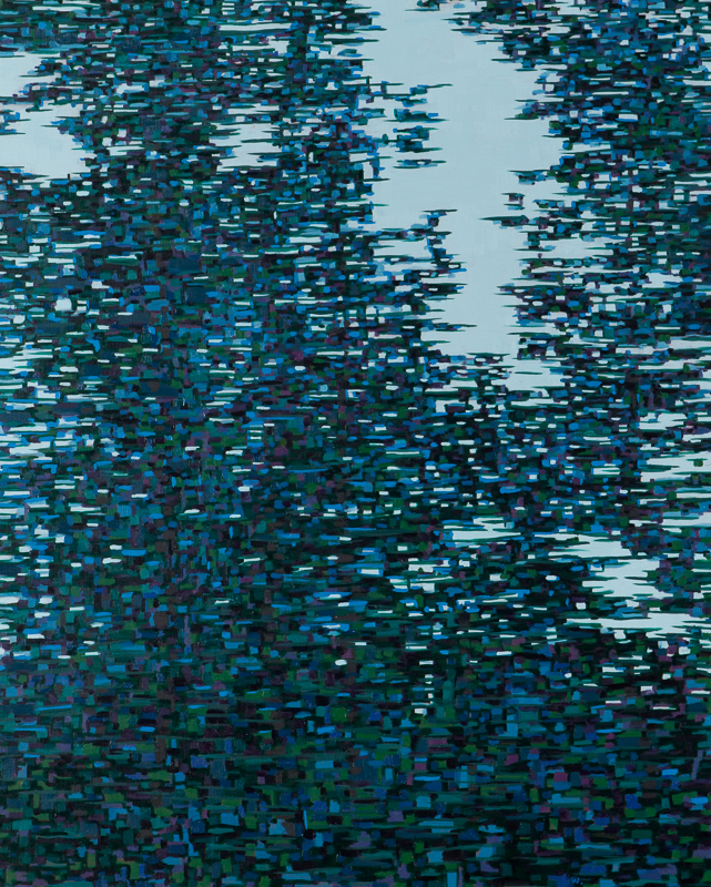 Compressed Fir Trees, Oil on Linen, 24" x 30", 2013