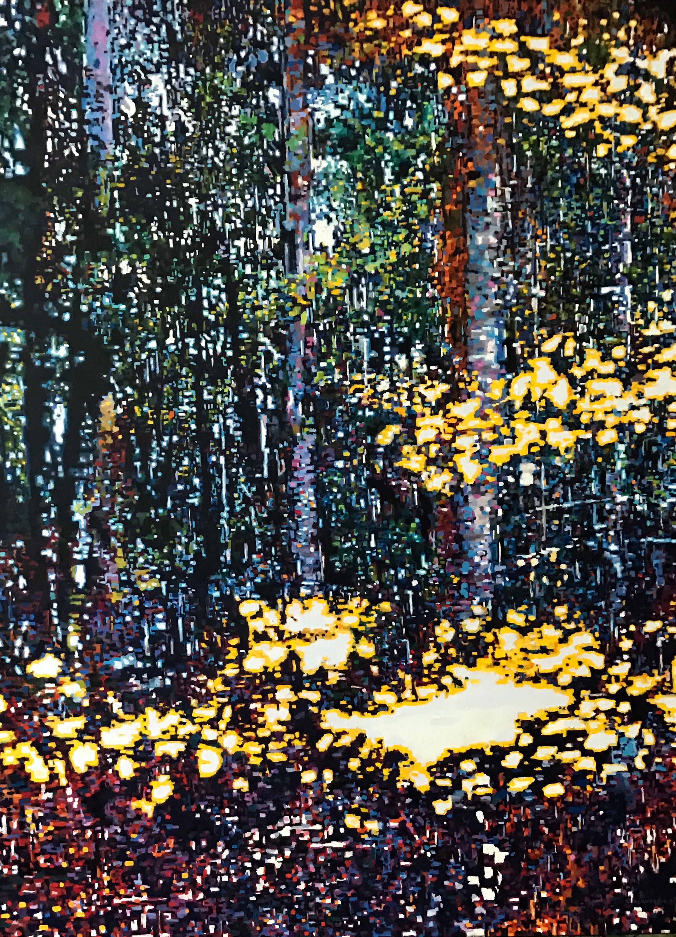 Digital Forest, Oil on Linen, 30" x 40", 2016