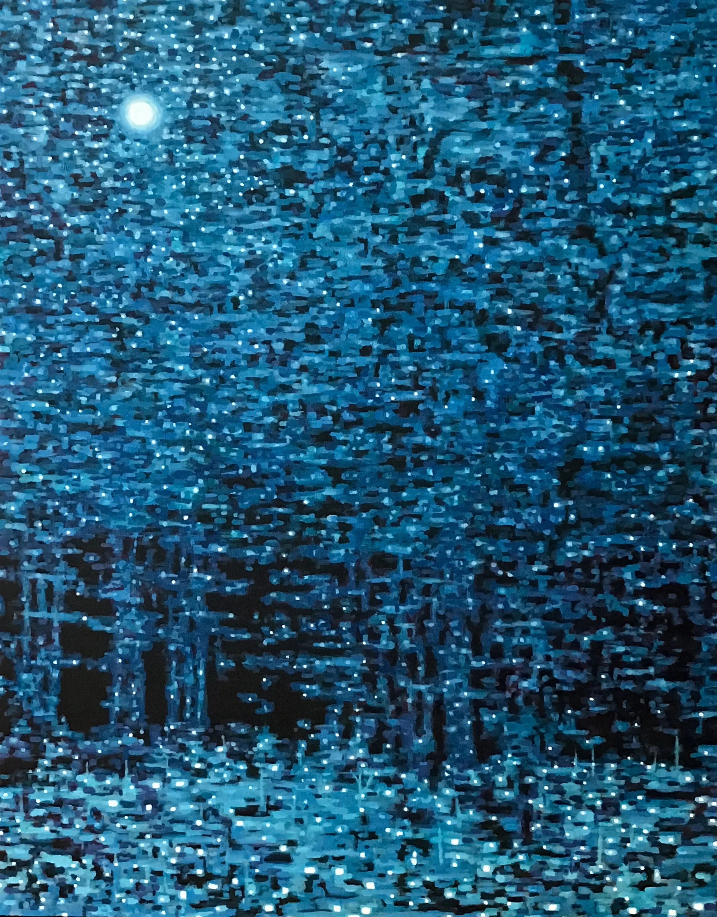 Forest Moonlight II, Oil on Linen, 22" x 28", 2014