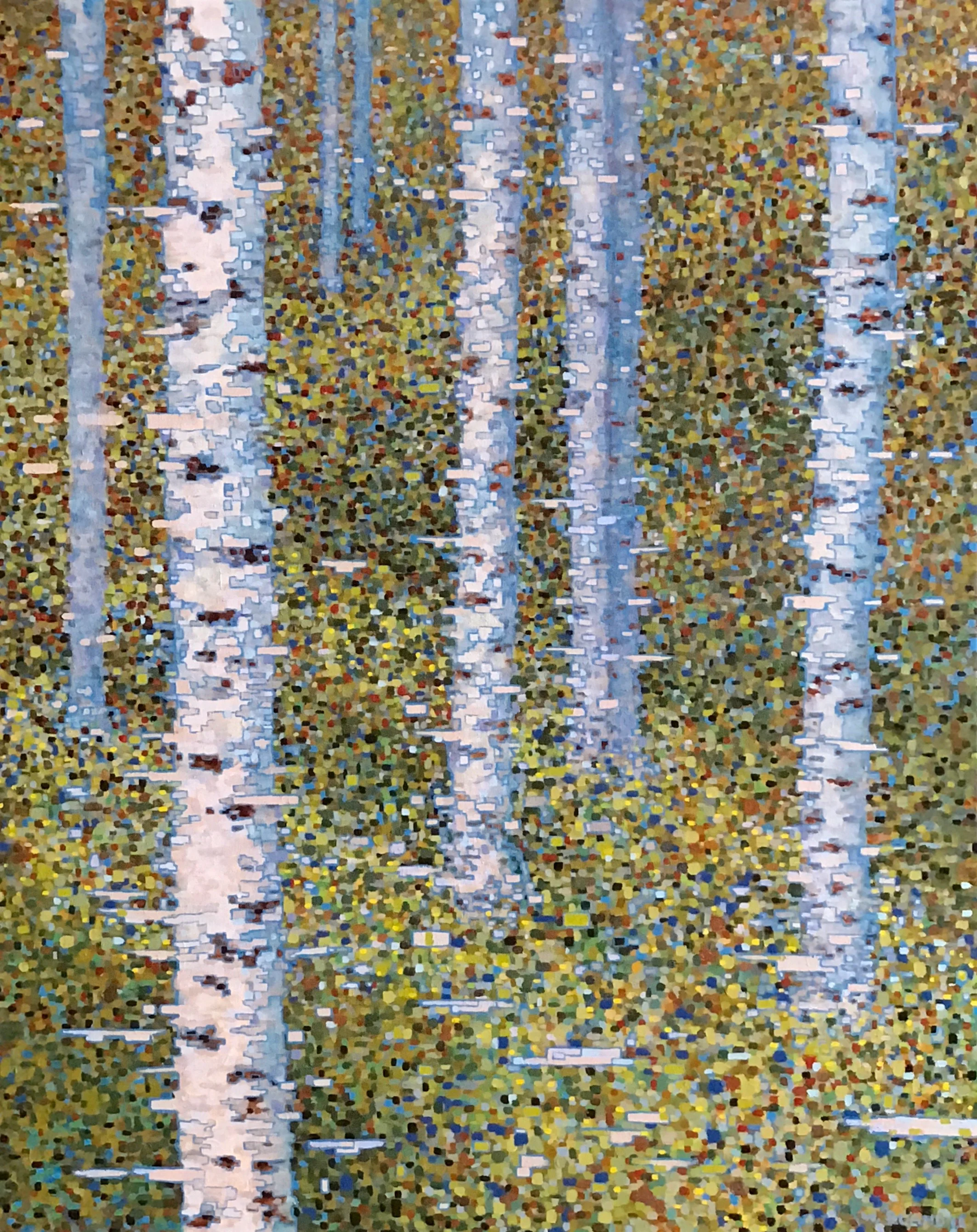 Digital Forest Scene, Oil on Linen, 29" x 36" 2011