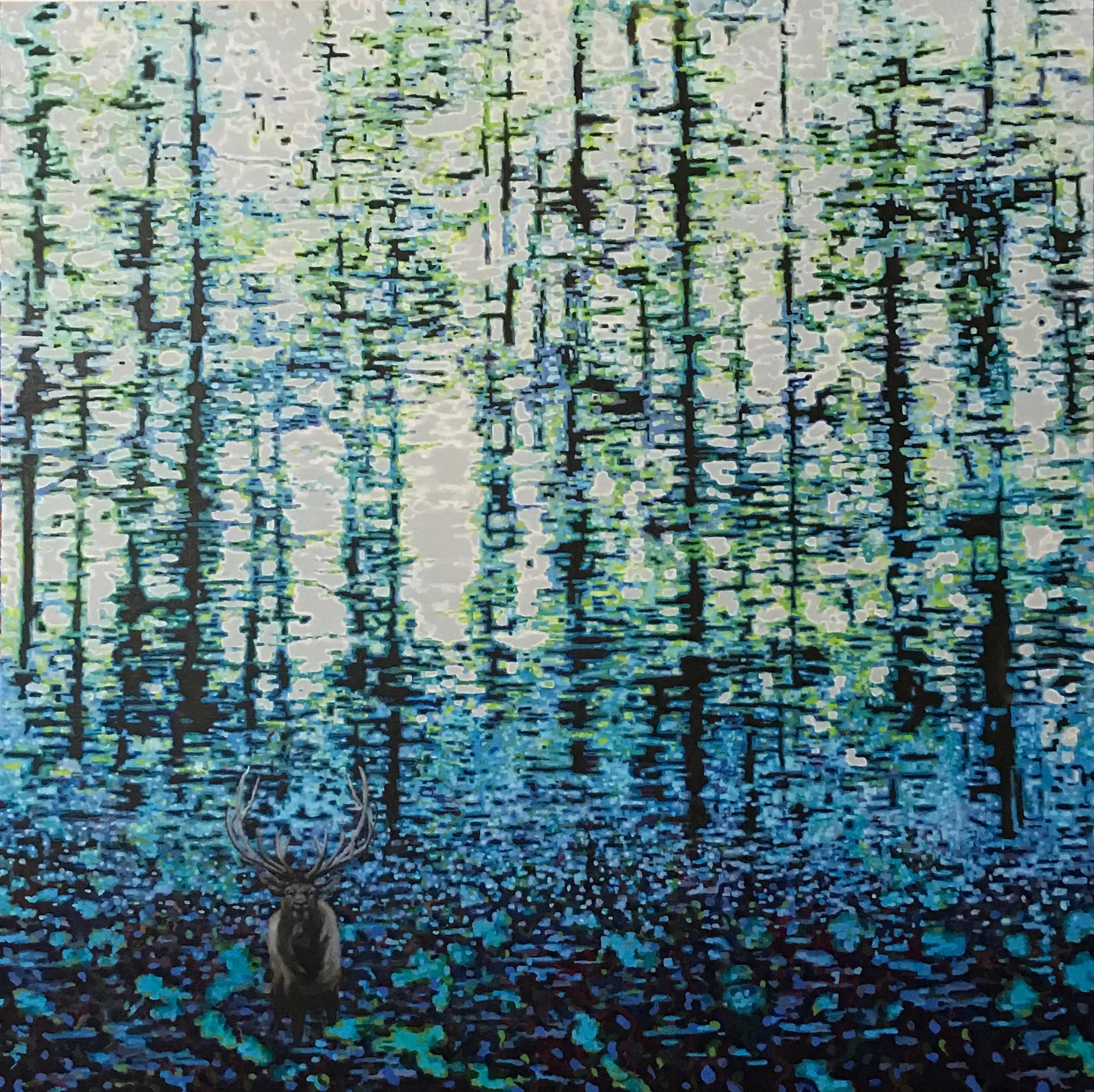 Forest Mirage, Oil on Linen 36” x 36”, 2018