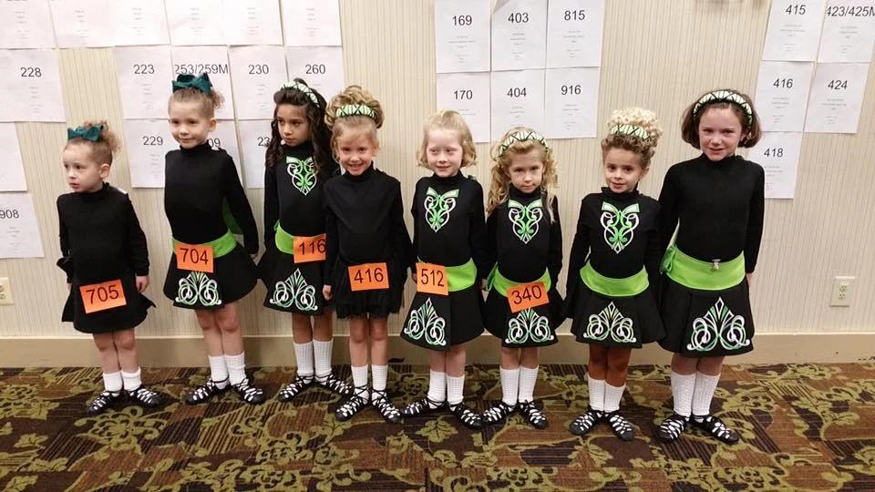 Some of our beginners practicing together at their very first feis!