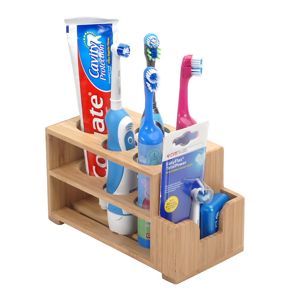 Toothpaste Toothbrush Holder Bathroom Wall Mount Stand Storage Organizer Rack US 