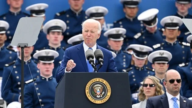 The class of 2023 Air Force Graduation  with President Biden 
