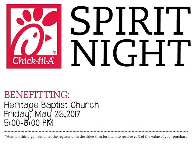 Come to EITHER Lakeland Chick Fil A on Friday, May 26 to help our Nicaragua mission team raise funds for their trip!