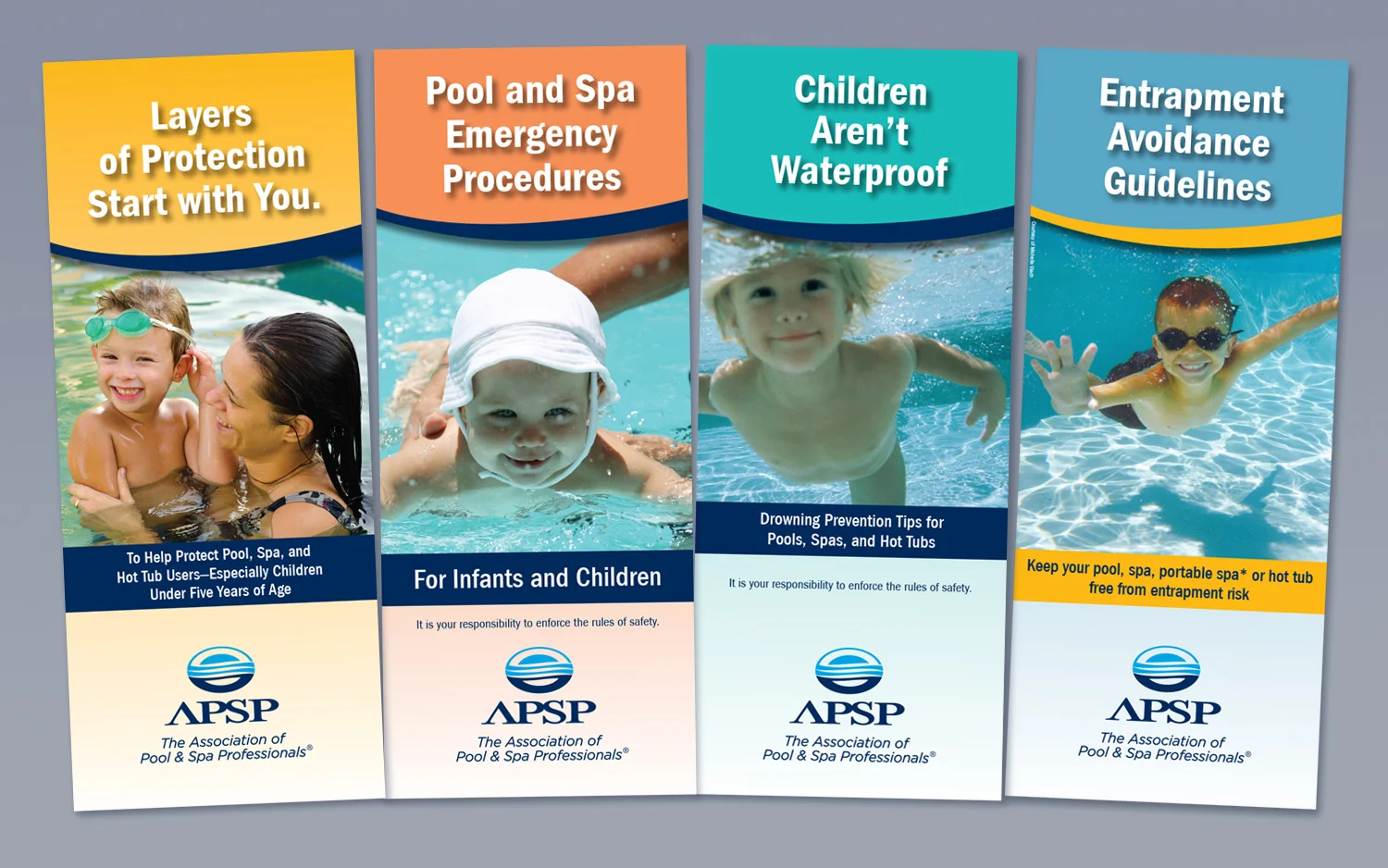 Series of pool and spa safety brochures.