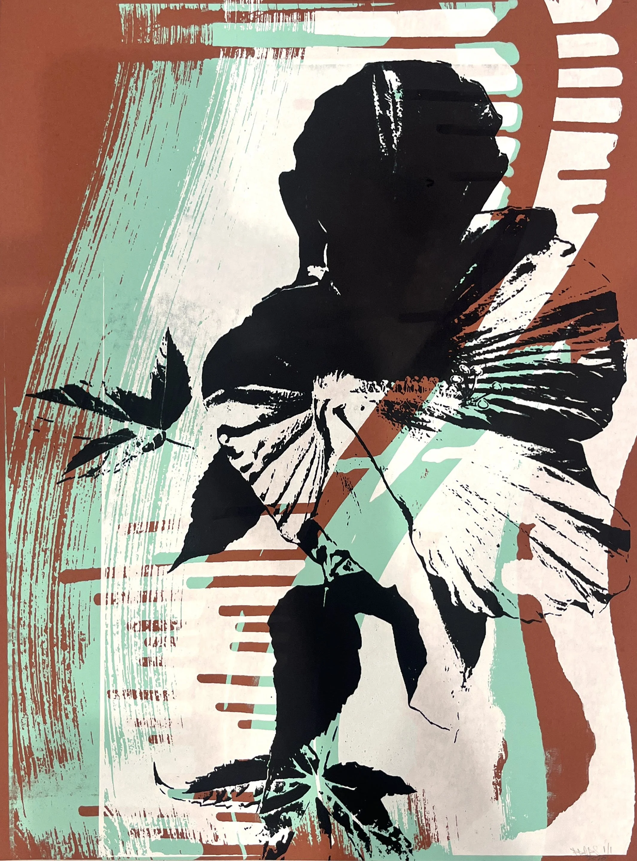 HIBISCUS WAVE (GREEN & WHITE) SCREEN-PRINT | 2026 ~ SOLD