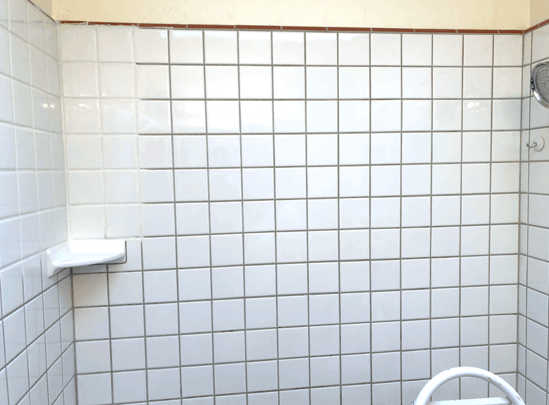 Improving Horrible Grout Color Alys, White Bathroom Tile With Gray Grout