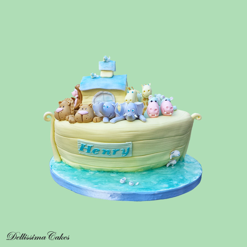 Noah's Ark Christening Cake