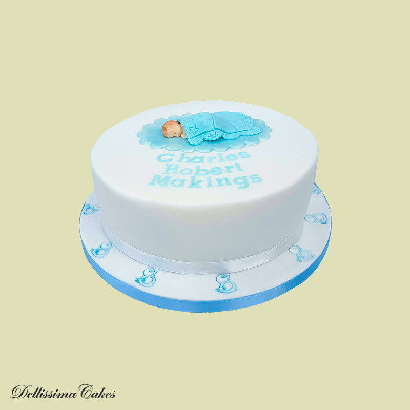 Baby Boy Christening Cake