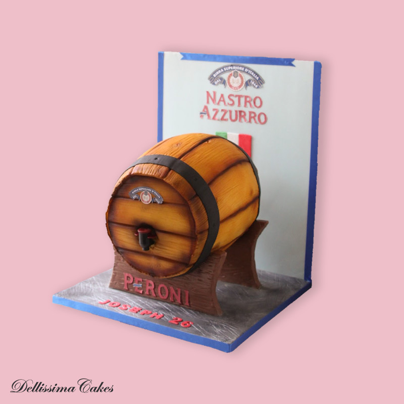 Beer Barrel Birthday Cake