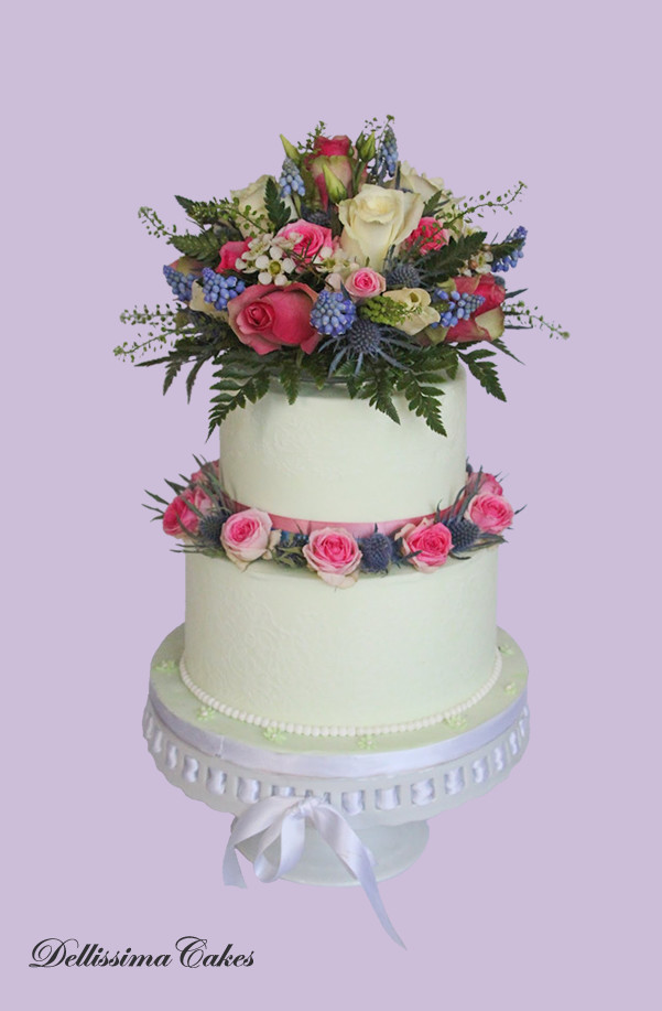 Floral Green Wedding Cake
