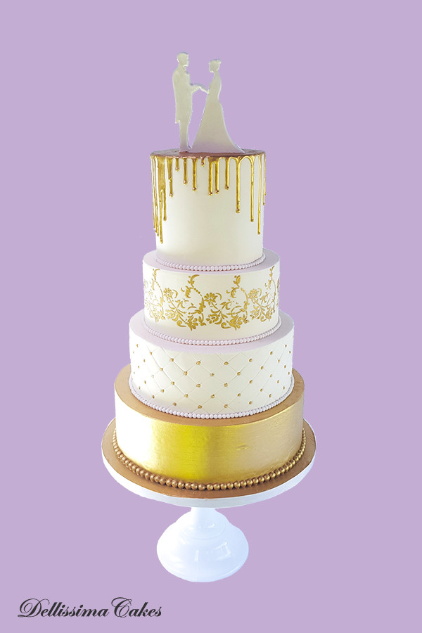 Gold Drip Wedding Cake