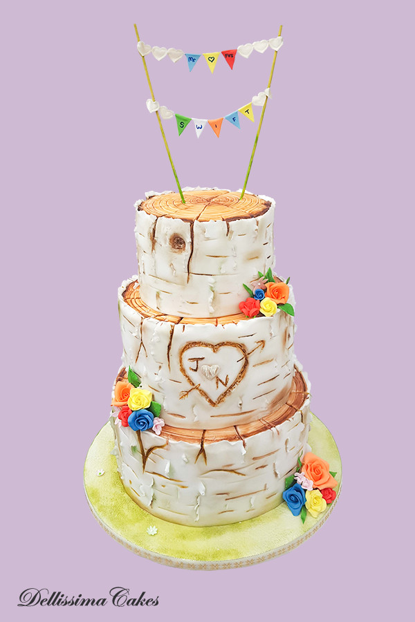 Silver Birch Wedding Cake