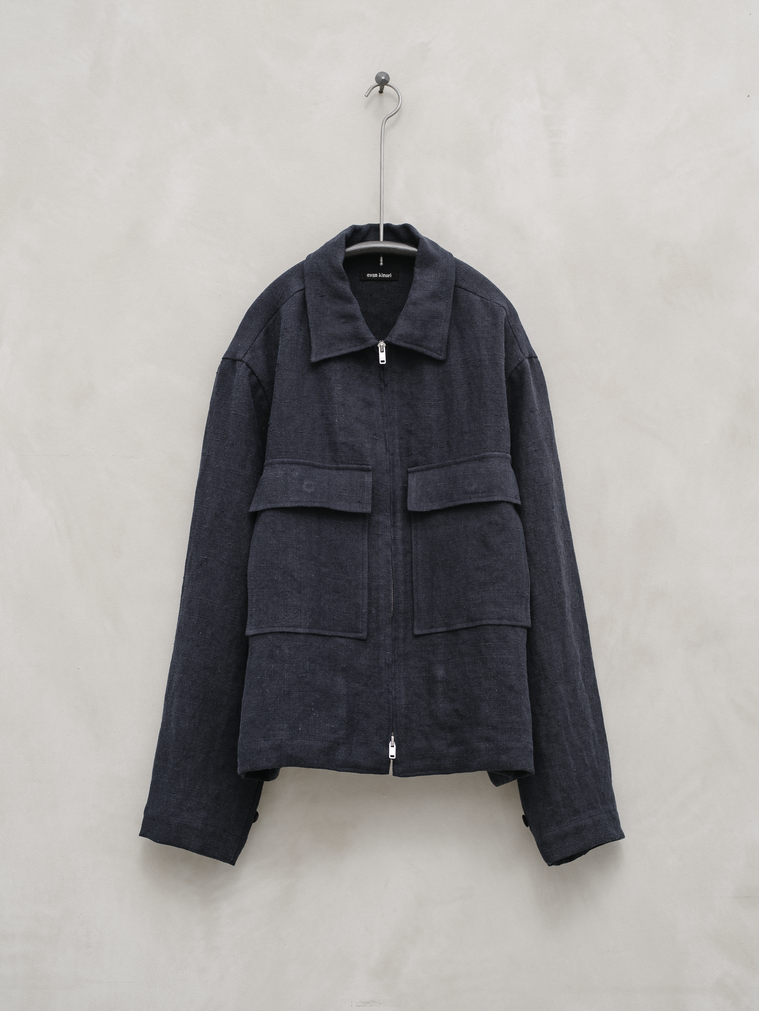 Evan Kinori Linen Zip Jacket