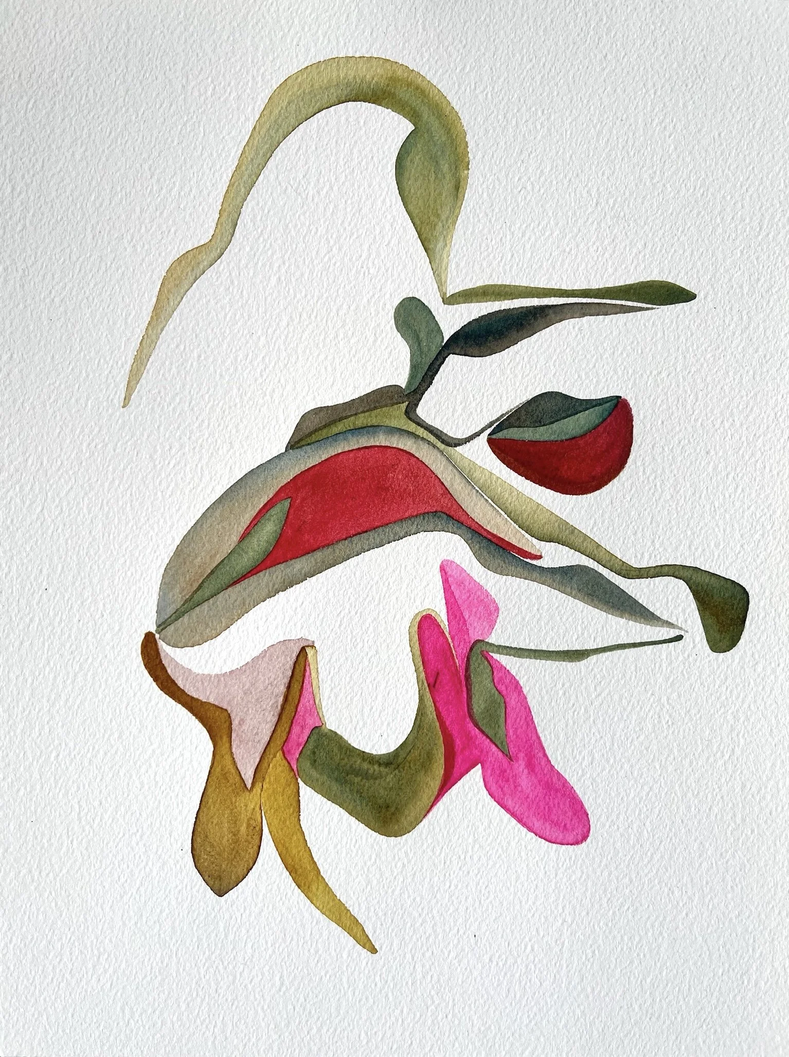 Extroverts Adopting Introverts, watercolor on paper, 12 x 9 in. SOLD