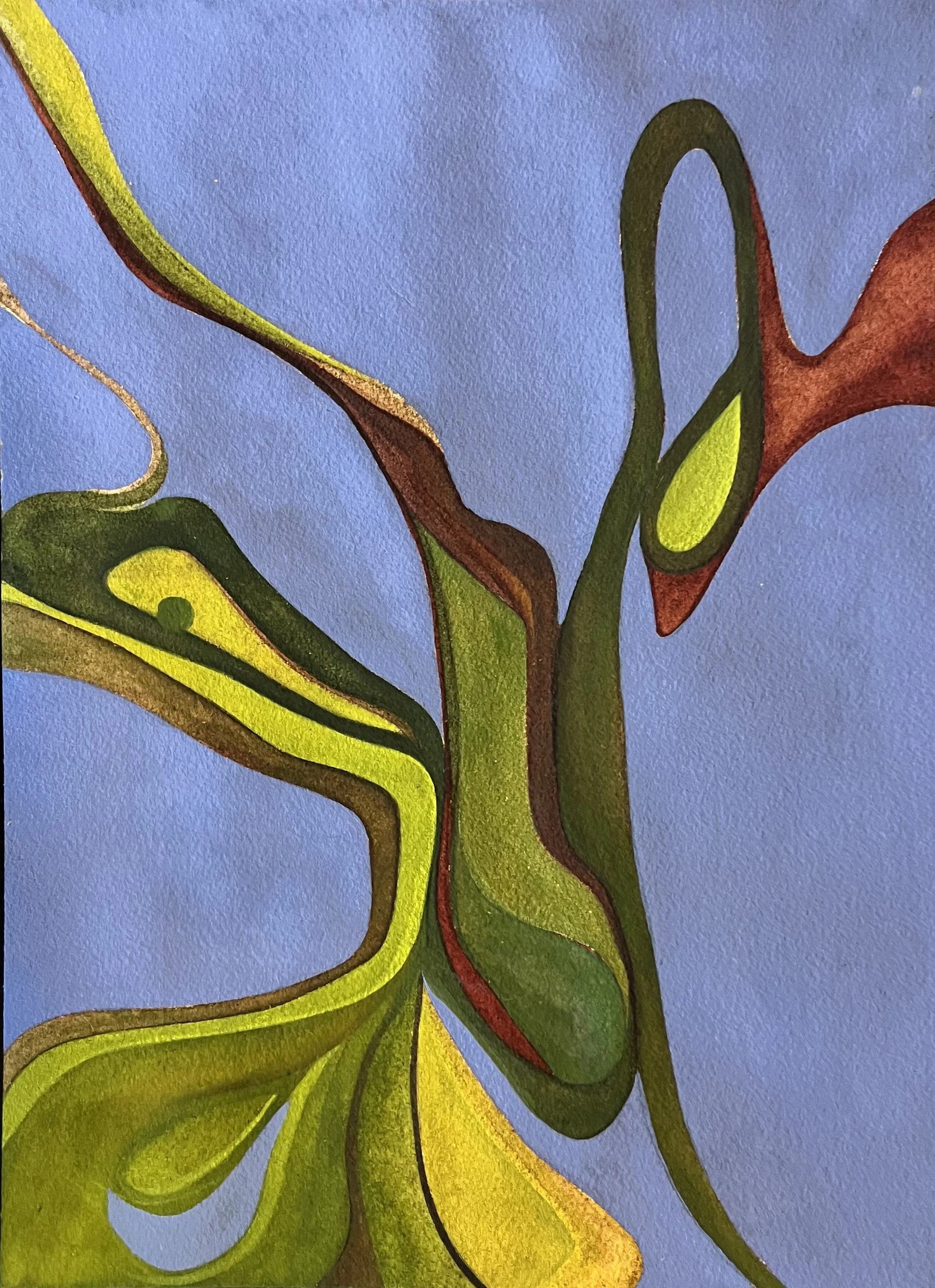 Take the Veg Off, watercolor & gouache on paper, 12 x 9 in.