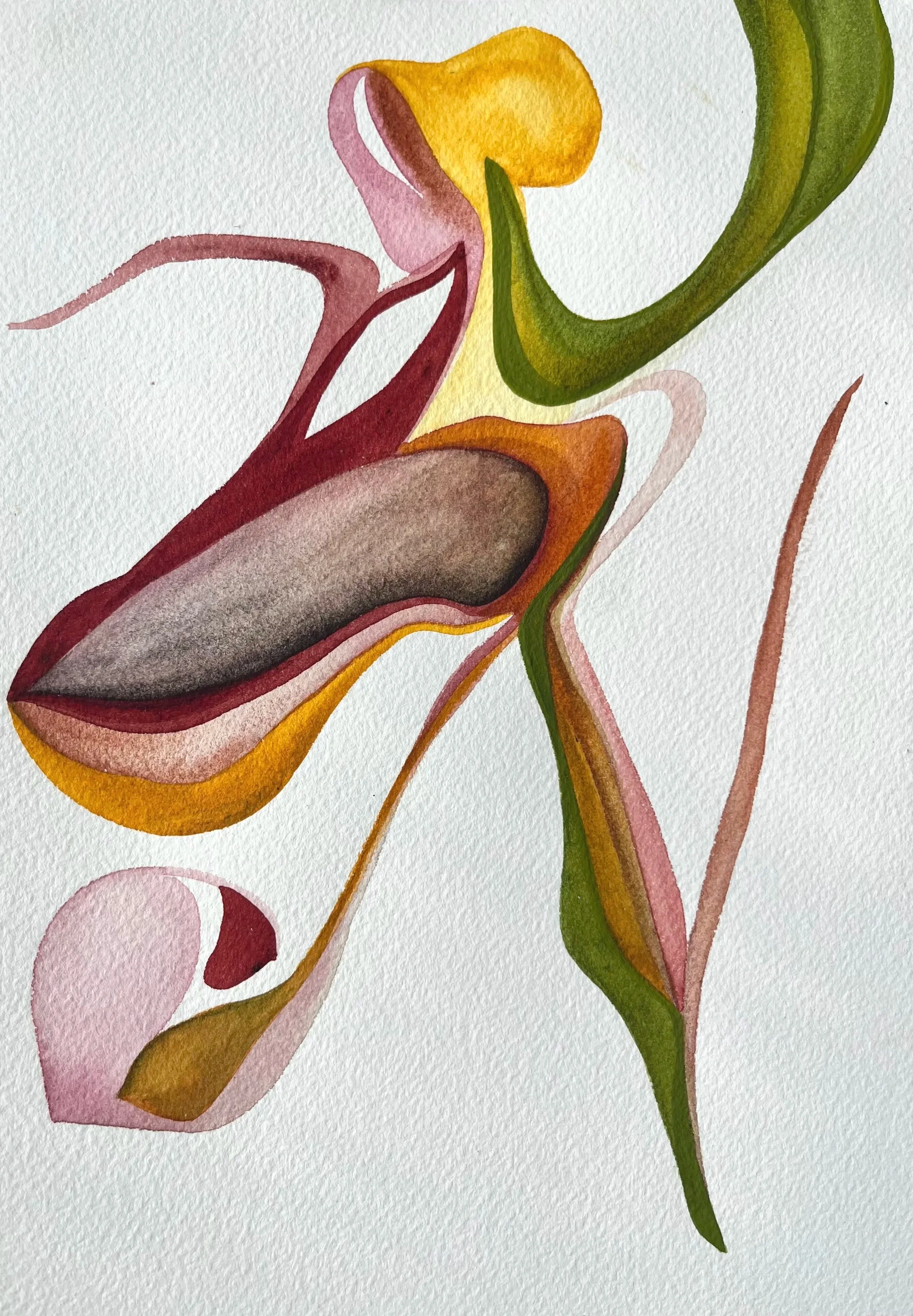 Silly Little Baby, watercolor & gouache on paper, 10 x 7 in. SOLD
