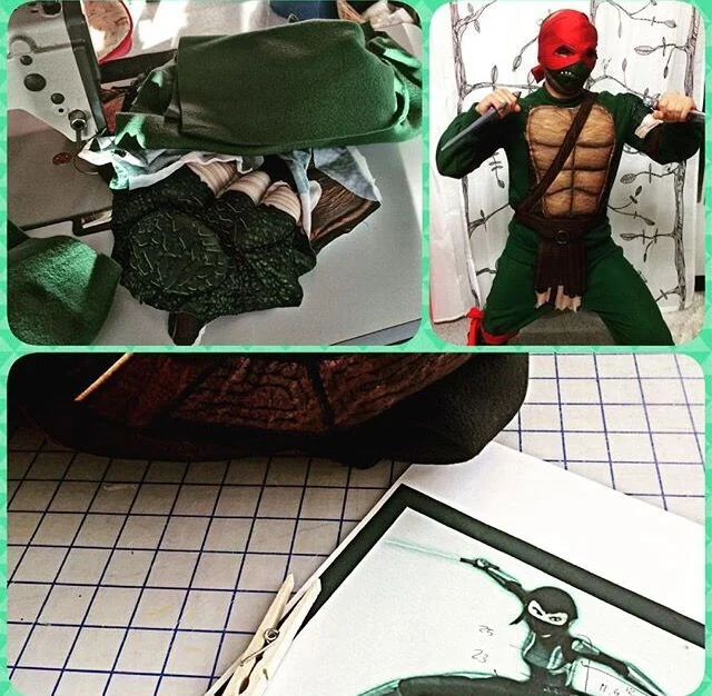 These photos are from Jamie Von Stratton's Design Studio , during the process of making the costumes that Angel and his brother and sister wore. Jamie and the crew outfitted the whole family!