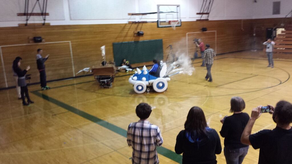 The Big Reveal, at an assembly at Nathan and Foster's school