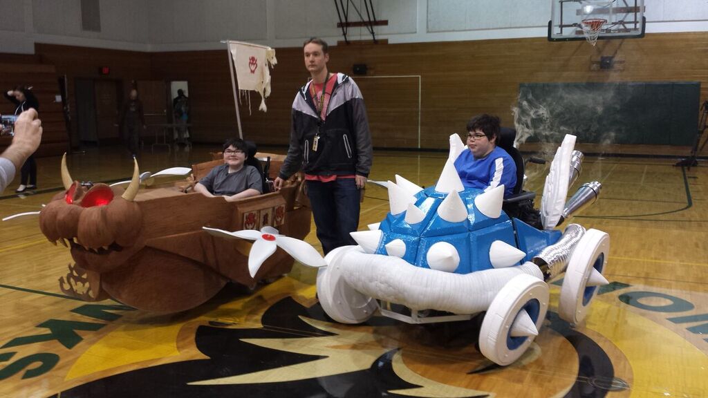 Nathan (in the Mario Kart) and his brother Foster (in Bowsers Airship)