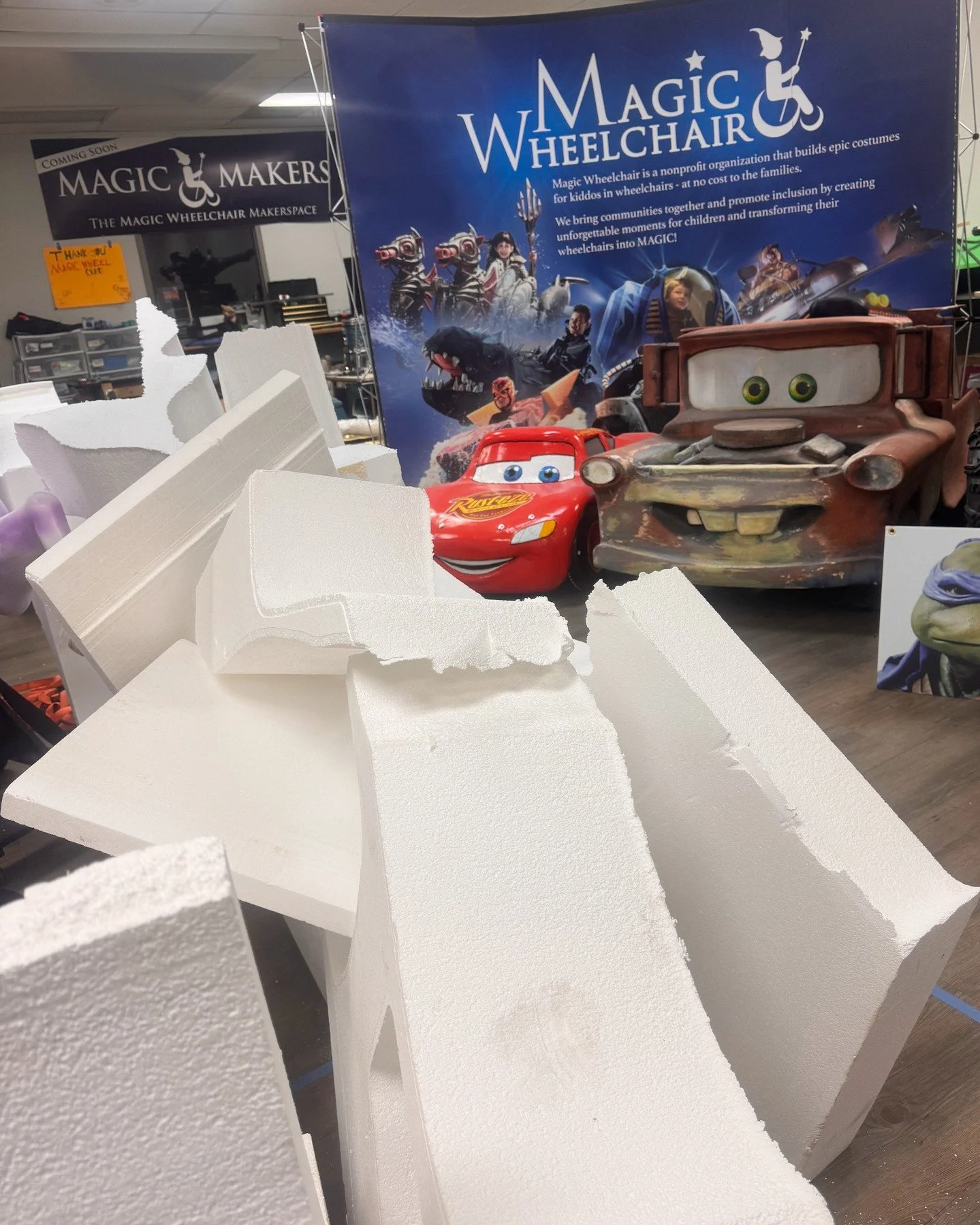 It's Foampocalypse 2026! Actually, this is a super generous donation of scrap EPS from @axiomcustom! These foam pieces are perfect for how we build and sculpt around wheelchairs.

Interested in donating items? Materials make the magic happen and dona